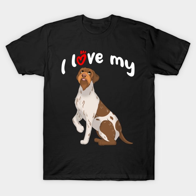 I Love My Wirehaired Pointing Griffon Dog T-Shirt by millersye